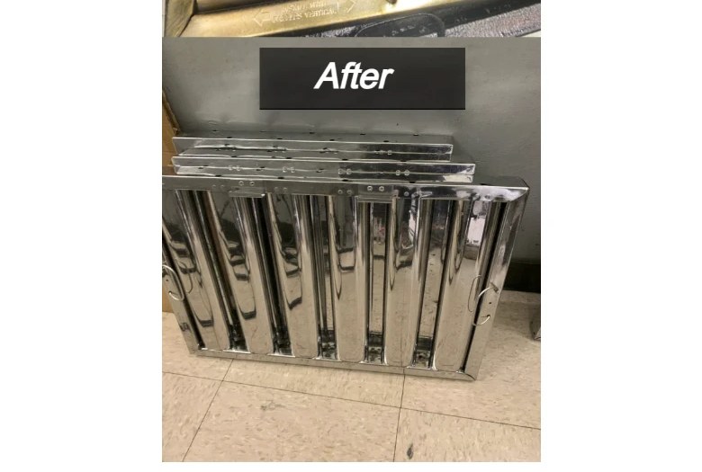 After â€” clean grease filter